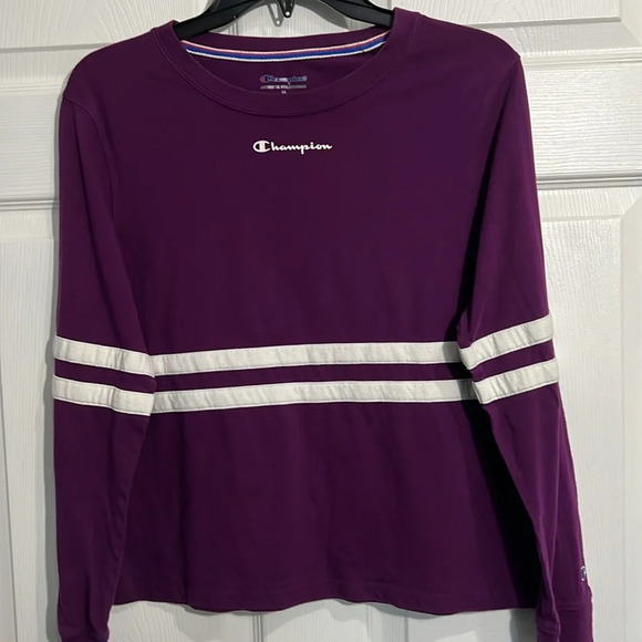 Champion Women's Heritage Long Sleeve Tee - Purple - Size Medium - Picture 2 of 6